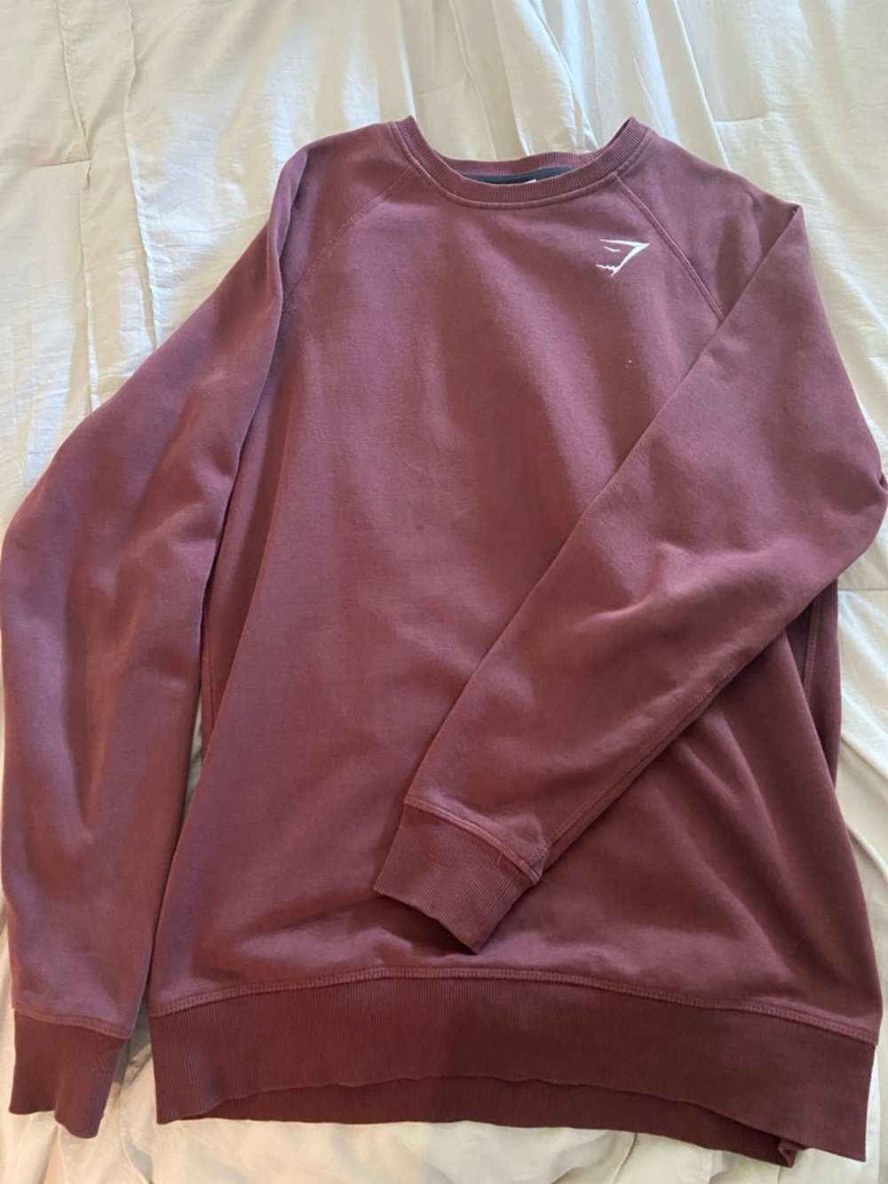 Gymshark Men’s Maroon Crewneck Sweatshirt - Small Logo